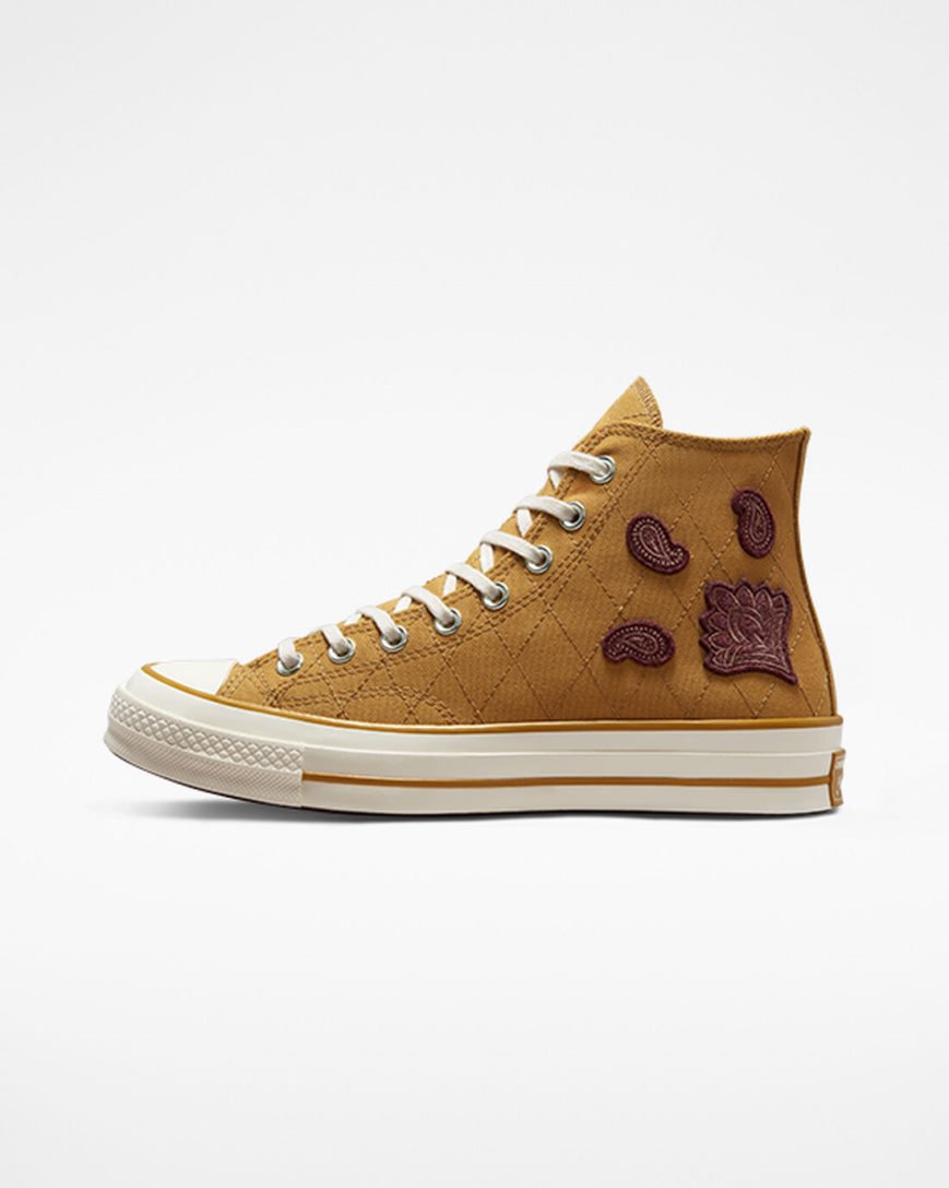 Zapatillas Altas Converse Chuck 70 Crafted Patches Mujer Naranjas Burdeos Oscuro | PE 540PW8